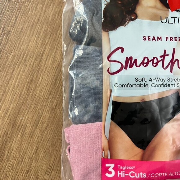 NEW Hanes Ultimate Seam free  Smoothing Hi Cut Underwear 3pk Sz 5 - Picture 5 of 7